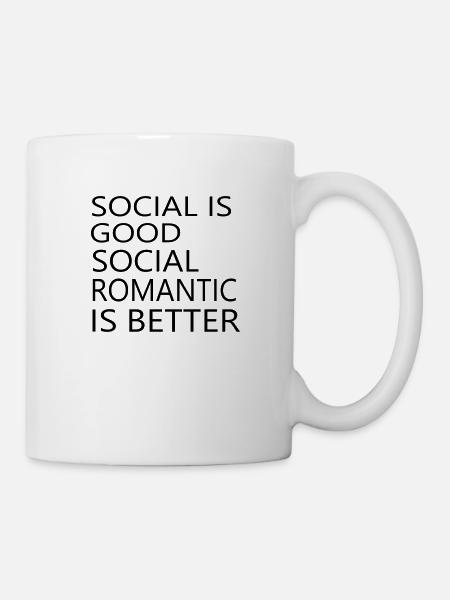 Romantique social - Mug blanc - blanc