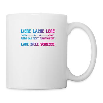 Liebe Lache Lebe lustiger Spruch - Tasse - Weiß - Rechts