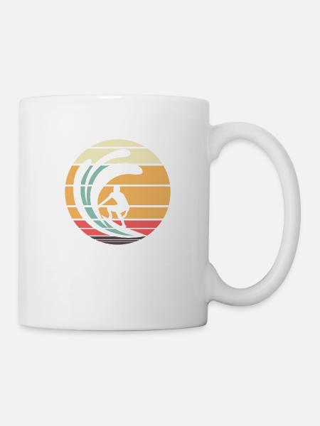 Surfeur rétro - Mug blanc - blanc