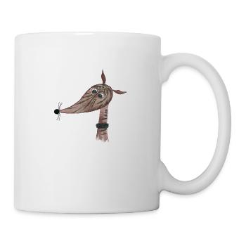 Lévrier bringé foncé - Mug blanc - blanc - Droite