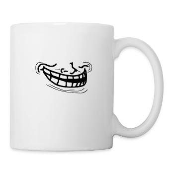 Lustige Trollface Meme Maske Grinsend - Tasse - Weiß - Rechts