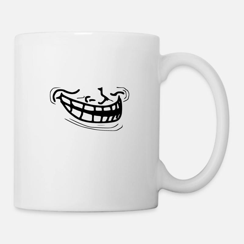 Funny Trollface Meme Mask Grinning - Mug - white