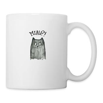 Grau getigerte Katze Miau - Tasse - Weiß - Rechts
