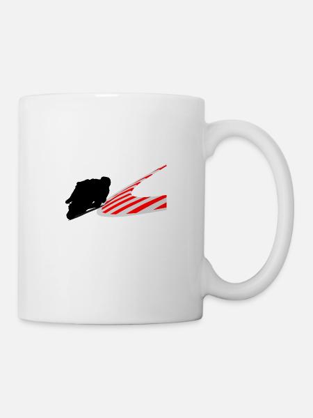 Sport Motorrad Rennfahrer Motorradfahrer, Biker - Tasse - Weiß