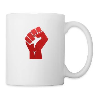 Faust rot - Tasse - Weiß - Rechts