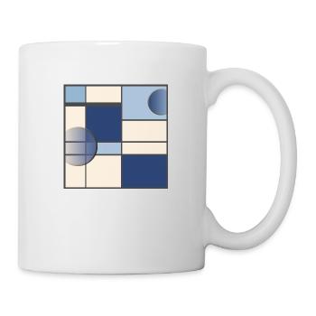 Style Mondrian en bleu - Mug blanc - blanc - Droite