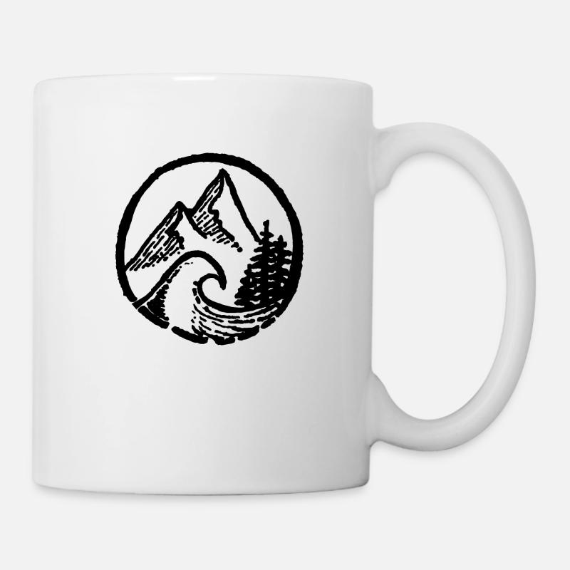 Logo montagnes, forêt & vague - Mug blanc - blanc