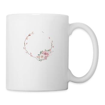 Customizable floral half-wreath pastel - Mug - white - Right