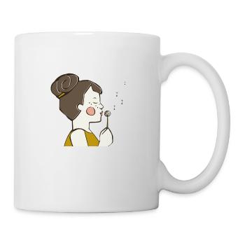 Pusteblume Mädchen farbig - Tasse - Weiß - Rechts
