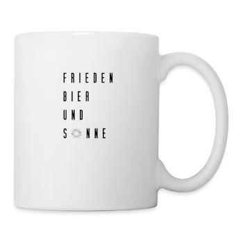 Frieden Bier und Sonne - Tasse - Weiß - Rechts