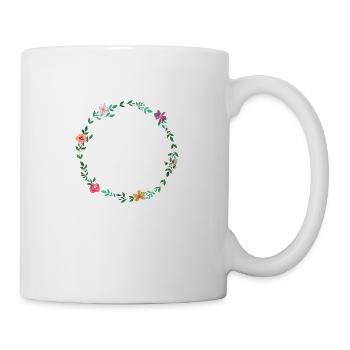 Simple floral wreath customizable - Mug - white - Right