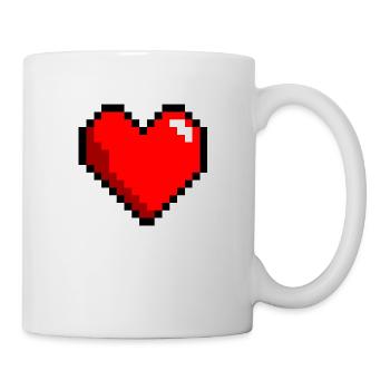 Pixel gaming heart life love - Mug - white - Right