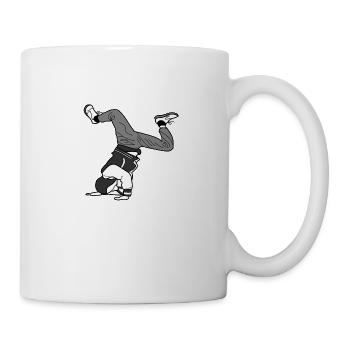 B Boy B-Boy Elbow Freeze in grayscale break dance - Mug - white - Right