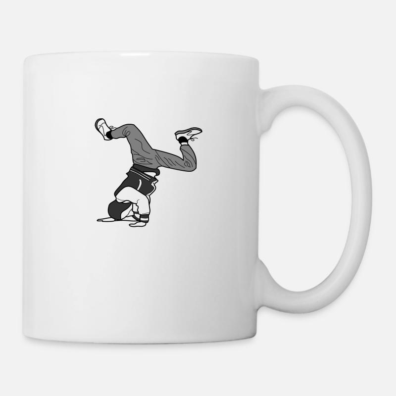 B Boy B-Boy Elbow Freeze in graustufen Breakdance - Tasse - Weiß