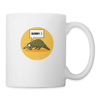 Pangolin, dessin humoristique sur le coronavirus. - Mug blanc - blanc - Droite