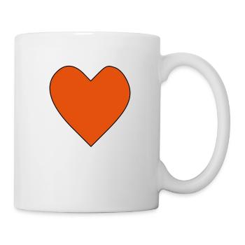 Großes rotes Herz. Heart - Tasse - Weiß - Rechts