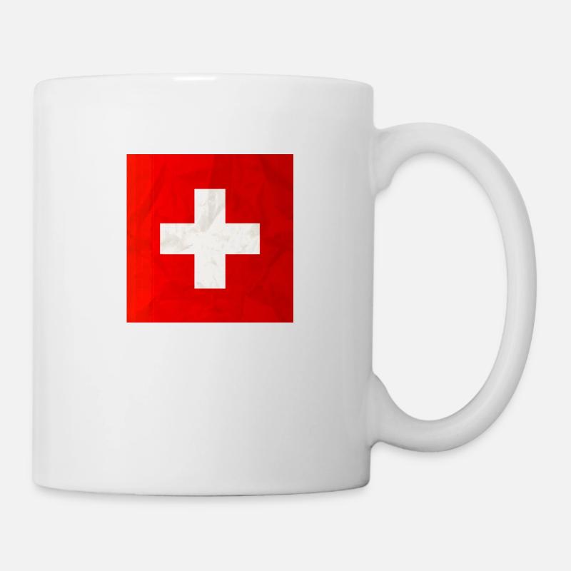 drapeau suisse - Mug blanc - blanc