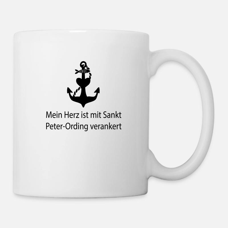 Mein Herz ist mit St. Peter-Ording verankert - Tasse - Weiß