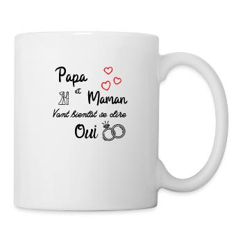 T shirt enfant body bébé papa et maman mariage - Mug blanc - blanc - Droite