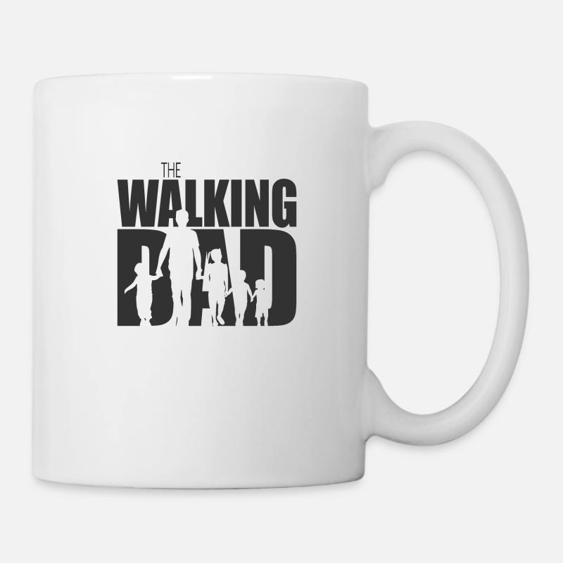 der wandelnde Vater 4 Kinder - Tasse - Weiß