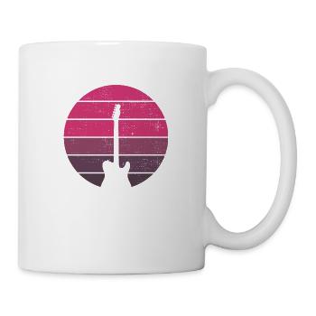 Retro - E Gitarre - vintage - concert - Auftritt - Tasse - Weiß - Rechts