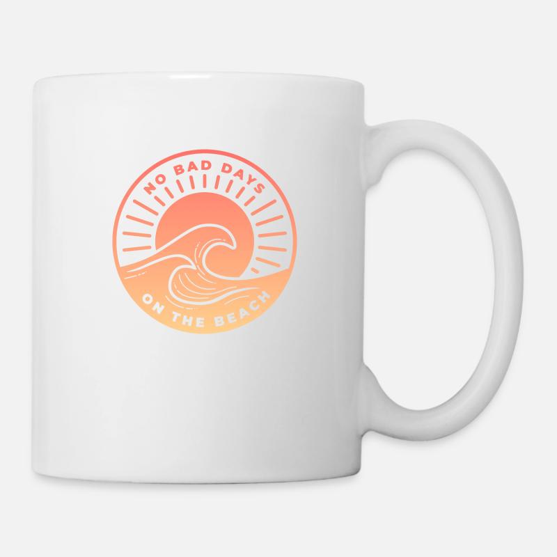 Pas de mauvais jours sur la pêche de plage - Mug blanc - blanc