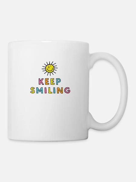 Keep Smiling - Tasse - Weiß