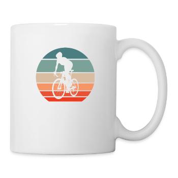 Road bike cycling retro sunset for road cyclists - Mug - white - Right