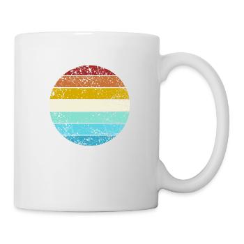Cercle de couleur rétro look vintage fond de base - Mug blanc - blanc - Droite