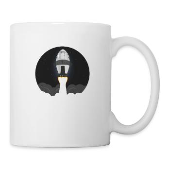 Space shuttle rocket flies into space - Mug - white - Right