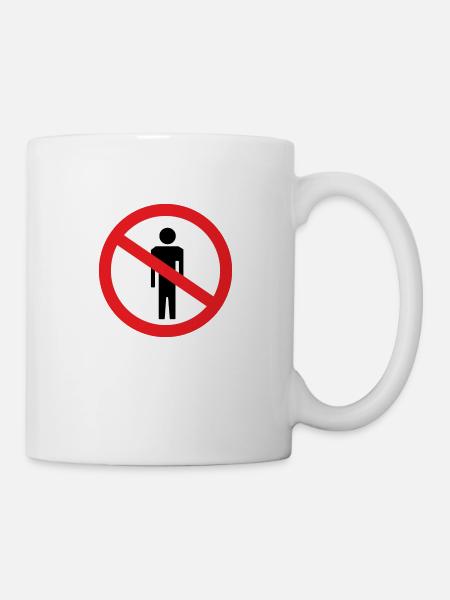 Stoppschild Stopp Menschen lustige Geschenkidee - Tasse - Weiß