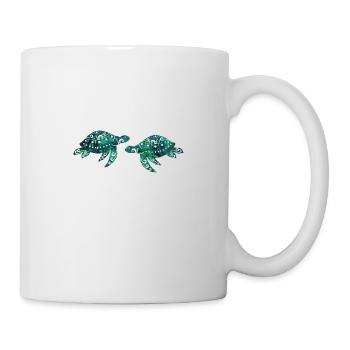 Maori tortue paire tatouage tribal polynésien - Mug blanc - blanc - Droite
