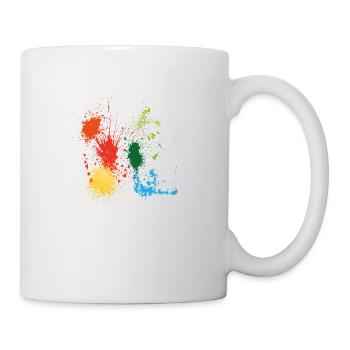 Color Blick Splashes Painter Gift Stain Colorful - Mug - white - Right
