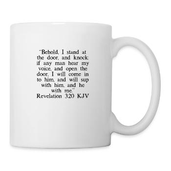 Offenbarung 3:20 King James Version - Tasse - Weiß - Rechts