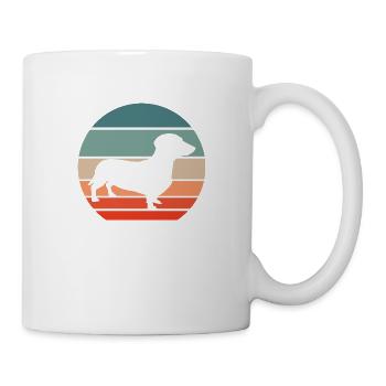 Dackel Dachshund Teckel Silhouette - Tasse - Weiß - Rechts