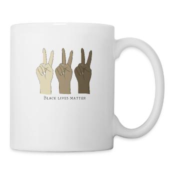 Black lives matter peace sign against racism - Mug - white - Right