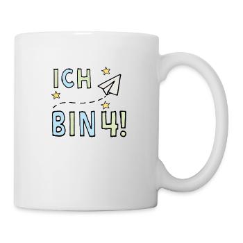 Ich bin vier - Tasse - Weiß - Rechts