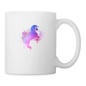 Rosa Pferd Farbfleck - Tasse - Weiß - Rechts