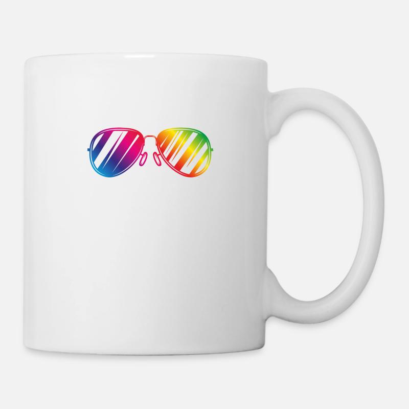 sonnenbrille bunt - Tasse - Weiß