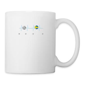 Live love football heart fan suède - Mug blanc - blanc - Droite