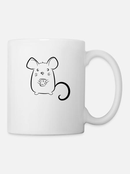 Souris au fromage - Mug blanc - blanc