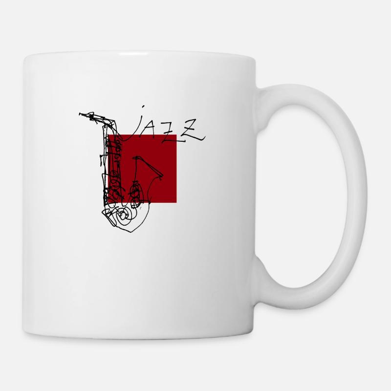 Jazz Black Sax 1 - Tasse - Weiß