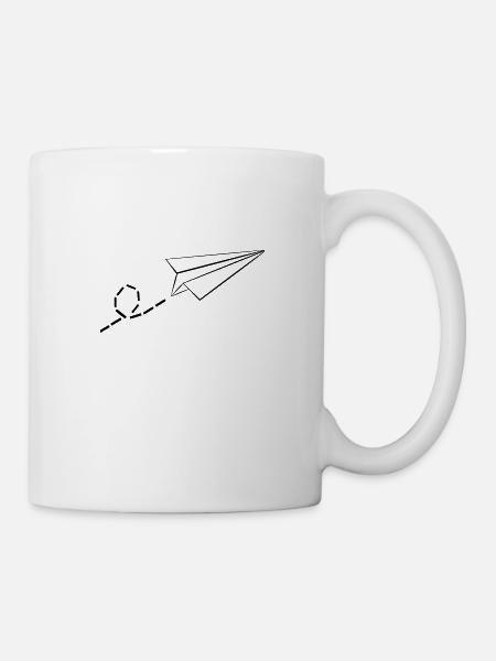 Avion en papier - Mug blanc - blanc