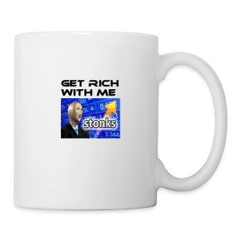 Get rich with me, Stonks meme - Mug - white - Right