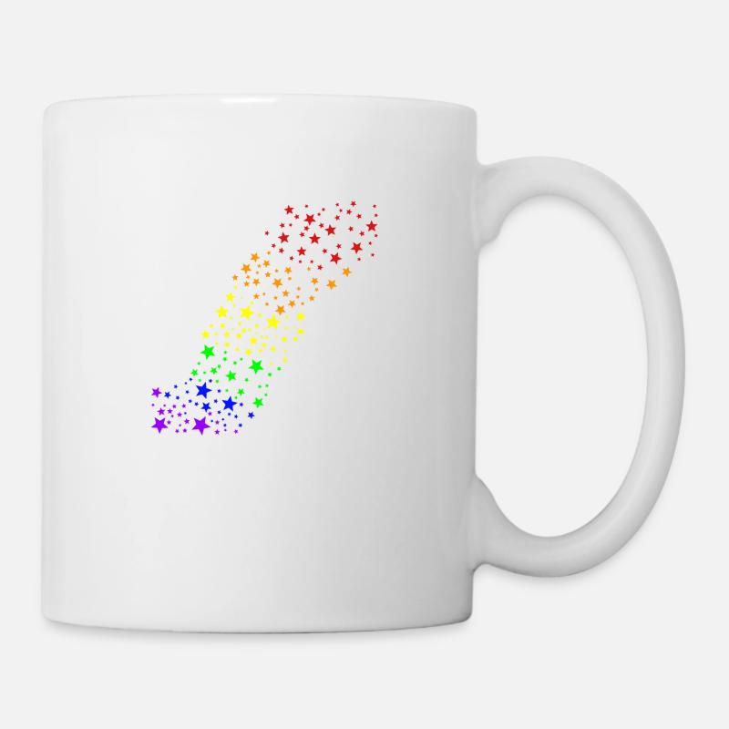 Bunte Sterne Regenbogen Farben Geschenkidee LGBT - Tasse - Weiß