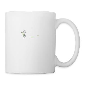 Cycloholic funny bike motif with slogan Gesch - Mug - white - Right