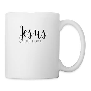 jesus liebt dich Frauen Kleidung - Tasse - Weiß - Rechts