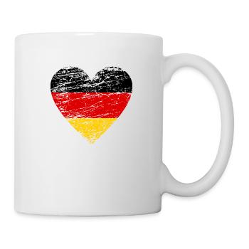 Allemagne Drapeau Vintage Herz Used Look Amour - Mug blanc - blanc - Droite