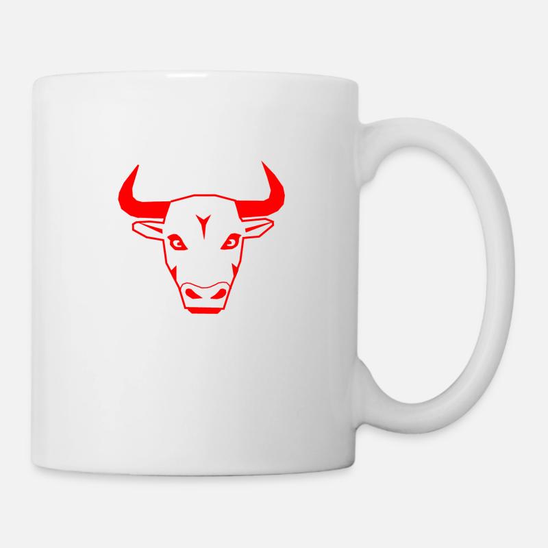 Bull in red - Tasse - Weiß