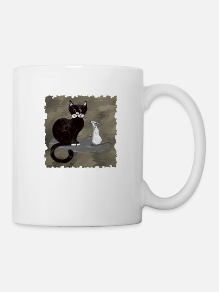 Katz 'und Maus - Tasse - Weiß